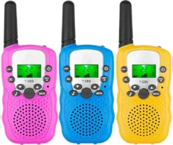 3er Pack Walkie Talkies, 22-Kanal-Funkgerät Mit Beleuchteter LCD-Taschenlampe, 3-Meilen-Reichweite Für Kinder, Outdoor-Abenteuer, Camping, Wandern