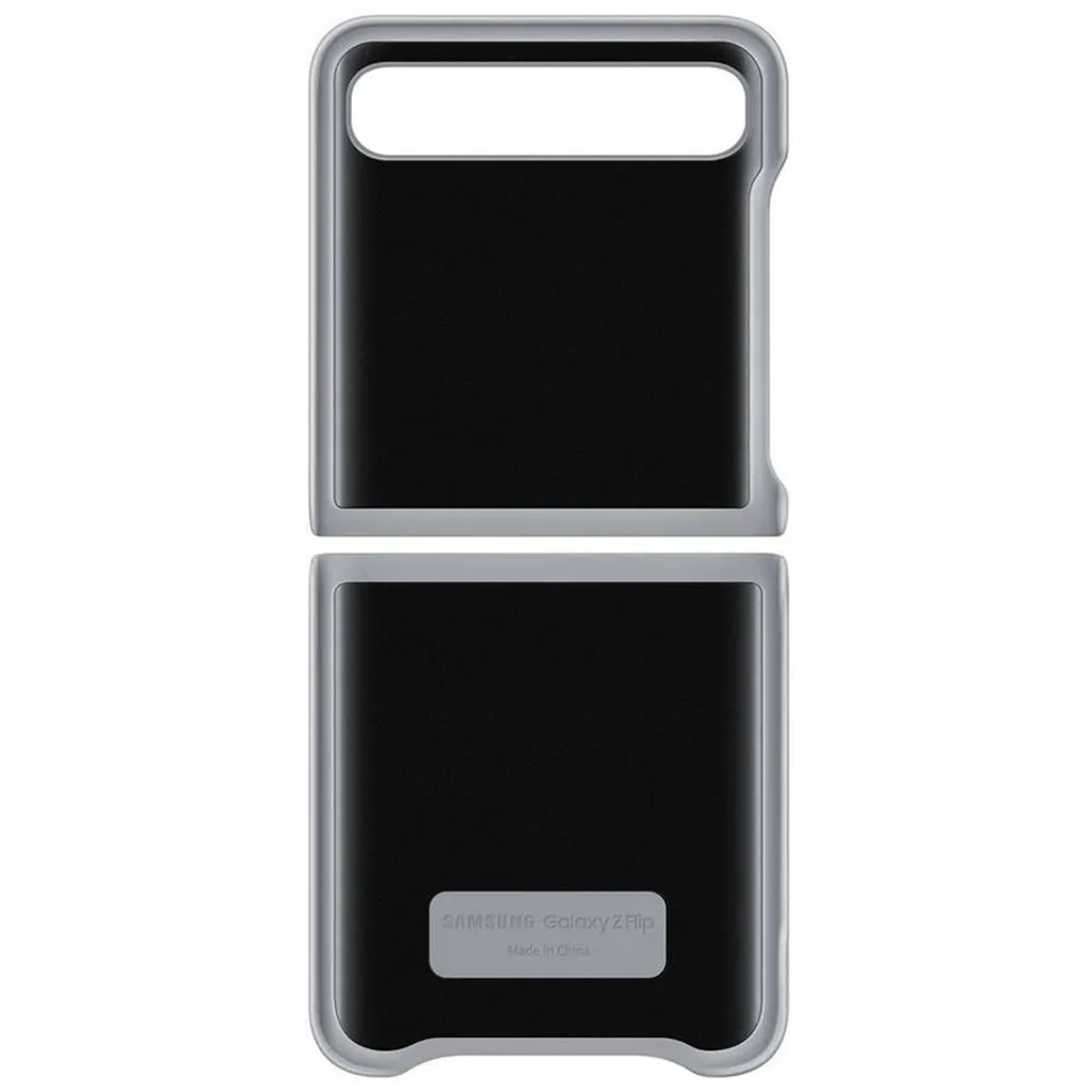 Samsung Leather Cover EF-VF700 Für Galaxy Z Flip, Silver 5 Samsung Leather Cover EF-VF700 Für Galaxy Z Flip, Silver – Bild 3