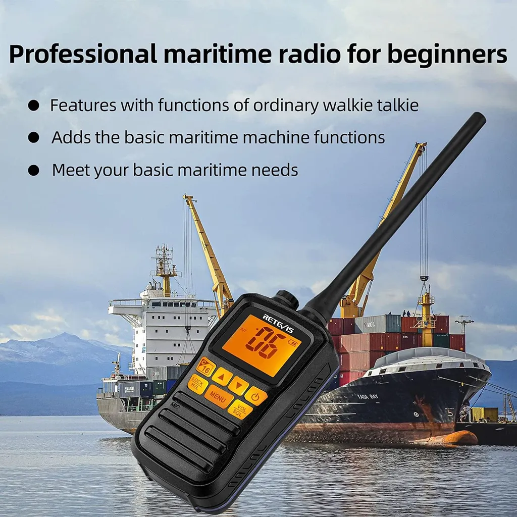 Retevis RM01 Marine Walkie Talkie, IP67 Wasserdichtes Handfunkgerät, Vibration, Schwebend 88 Kanäle Handfunkgerät Zum KajakfahrenAngeln Bootfahren (Schwarz, 1 Stück) 6 Retevis RM01 Marine Walkie Talkie, IP67 Wasserdichtes Handfunkgerät, Vibration, Schwebend 88 Kanäle Handfunkgerät Zum KajakfahrenAngeln Bootfahren (Schwarz, 1 Stück) – Bild 4