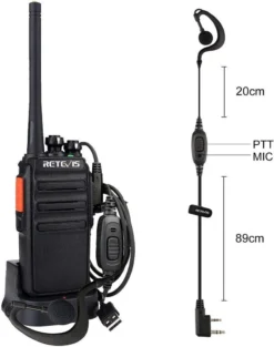 Retevis RT24V Freenet Funkgeräte Set, Professionelle PMR Funkgerät Großer Reichweite, Walkie Talkie Mit Headset 6-Wege-Ladegerät, 6 Kanäle Für Security, Polizei, Veranstaltung(6 Stück, Schwarz) -Elektronikpunkt 5747e4569a2cb2f5caa24588158d9a81