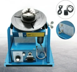 Schweißdrehtisch Schweißgeräte Drehtisch Manipulator Schweißpositionierer Drehfutter 2-10 R/min Tisch Rotary 0-90° Kippwink 220V 10KG