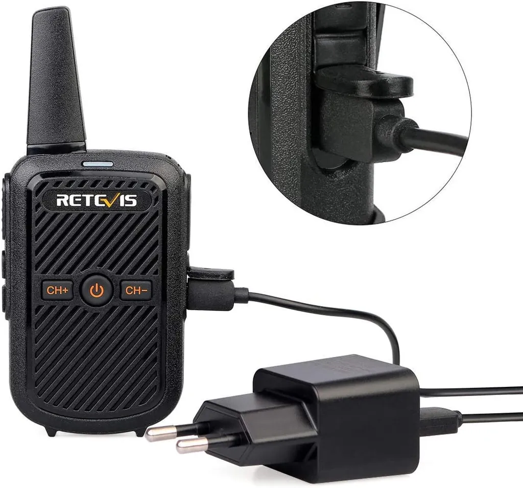Retevis RT15 Mini Walkie Talkie, VOX-Scan, 16CH 50 CTCSS / 208 DCS, Wiederaufladbares Funkgeräte Mit Lautem Sound Und Programmierkabel, Tragbares Walkie Talkie Für Familien(Schwarz, 1 Paar) 6 Retevis RT15 Mini Walkie Talkie, VOX-Scan, 16CH 50 CTCSS / 208 DCS, Wiederaufladbares Funkgeräte Mit Lautem Sound Und Programmierkabel, Tragbares Walkie Talkie Für Familien(Schwarz, 1 Paar) – Bild 4