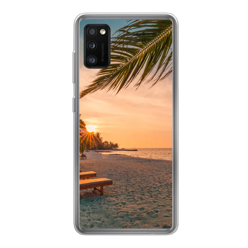 MuchoWow® Handyhülle Schutzhülle Hülle Für Samsung Galaxy A41 Strand - Strandkorb - Sonnenuntergang Silikon Softcase Handy Hülle - Mobiltelefon 3 MuchoWow® Handyhülle Schutzhülle Hülle Für Samsung Galaxy A41 Strand - Strandkorb - Sonnenuntergang Silikon Softcase Handy Hülle - Mobiltelefon
