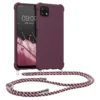 Kwmobile Case Kompatibel Mit Samsung Galaxy A22 5G - Hülle Mit Kordel Zum Umhängen - Silikon Handy Schutzhülle Bordeaux Violett