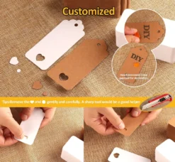 200stk. Kraftpapier Anhänger Etiketten Geschenkanhänger 4X9cm Mit Herz Und Jute Schnur 60M Für Hochzeit Geschenke Zum Basteln Als Preis-Etiketten -Elektronikpunkt 613bf6dd41a33cdbc249ff8dcd8831ae