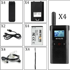 Retevis RB628 Funkgeräte, Wiederaufladbare Funkgerät Mit Hörer, PMR446 Lizenzfrei 16 Kanäle, 1500mAh, VOX, LCD-Bildschirm, CTCSS/DCS, Handheld Walkie Talkie Für Schule Restaurant (4 Stück, Schwarz) -Elektronikpunkt 61fd7f629ff5328d010ad54d0e6f0af3