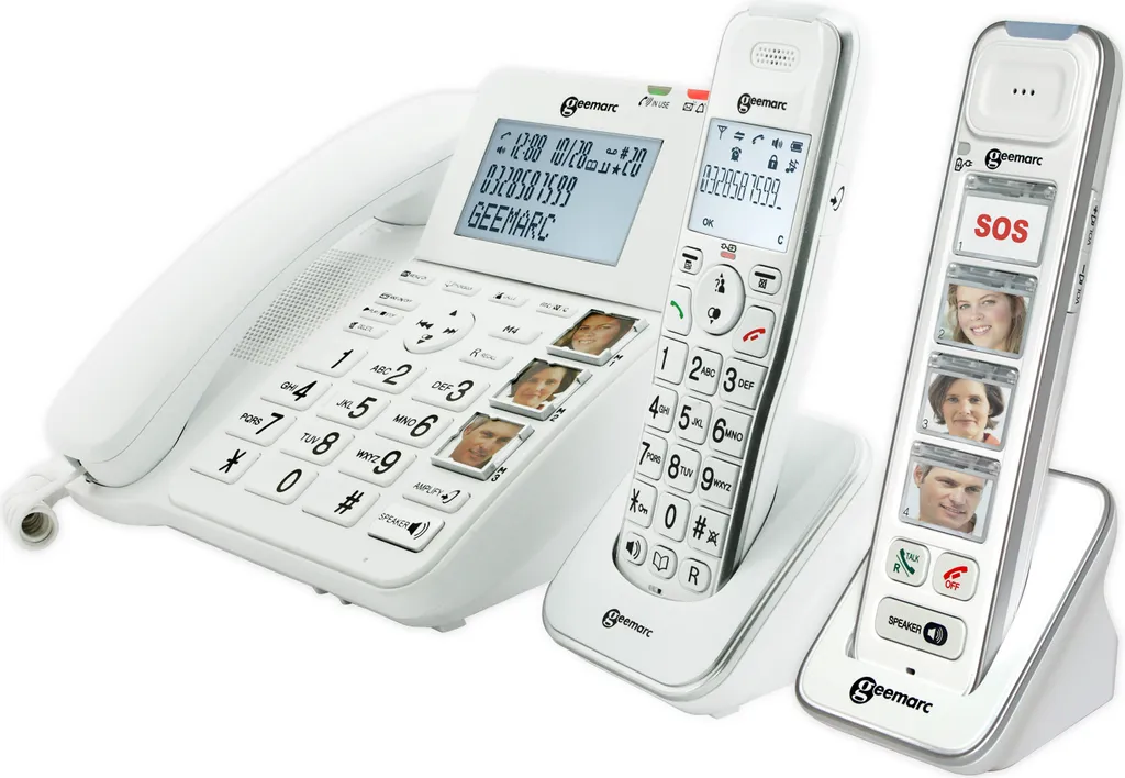 Geemarc PACK SENIOR 295 Verstärktes Schnurgebundenes 30 DB Seniorentelefon (+Anrufbeantworter) Und 2 Zusatz-Dect-Telefone (mit Und Ohne Fototasten) - Deutsche Version 4 Geemarc PACK SENIOR 295 Verstärktes Schnurgebundenes 30 DB Seniorentelefon (+Anrufbeantworter) Und 2 Zusatz-Dect-Telefone (mit Und Ohne Fototasten) - Deutsche Version – Bild 2