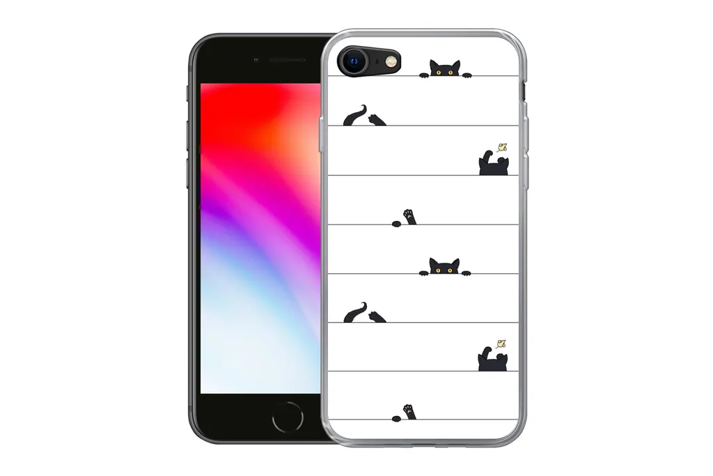 MuchoWow® Handyhülle Schutzhülle Hülle Für IPhone 8 Katze - Muster - Maus - Jungen - Mädchen - Kinder - Kinder Silikon Softcase Handy Hülle - Schutzhaube 4 MuchoWow® Handyhülle Schutzhülle Hülle Für IPhone 8 Katze - Muster - Maus - Jungen - Mädchen - Kinder - Kinder Silikon Softcase Handy Hülle - Schutzhaube – Bild 2