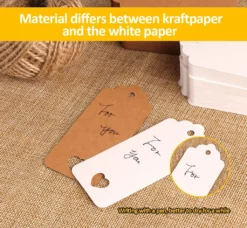 200stk. Kraftpapier Anhänger Etiketten Geschenkanhänger 4X9cm Mit Herz Und Jute Schnur 60M Für Hochzeit Geschenke Zum Basteln Als Preis-Etiketten -Elektronikpunkt 685dd64fe12d2129e9a5ac9e1a3b081a