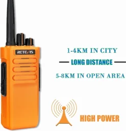 Retevis RT29 Walkie-Talkie, Funkgeräte Mit 16 Kanäle, 3200mAh-Li-Ionen, CTCSS/DCS-VOX, Scan-Alarm (3 Stück, Orange) -Elektronikpunkt 695ff8cb48afa7ccda694c11c0d2f0da