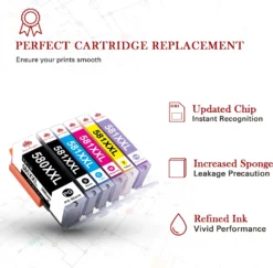 6er (PGBK/BK/C/M/Y/PBlau) PGI-580XXL CLI-581XXL Druckerpatronen Als Ersatz Für Canon 580 581 XXL Patronen Kompatible Für Canon Pixma TS8150 TS8151 TS8152 TS8250 TS8251 TS8252 TS9150 TS9155 -Elektronikpunkt 696f4c7e1f8e3c90ccbff47d6e93025f