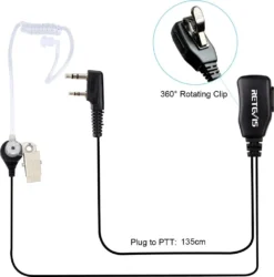 Retevis Funkgerät Headset 2 Pin Kompatibel Mit Walkie Talkie Retevis RT24 Plus RT622 RT27 BF UV-5R Plus BF-888S BF-88E Kenwood Sicherheits-Headset Kopfhörer Ohrhörer (2 Stück) -Elektronikpunkt 69fb6f361a8526d9396378f581f2687b
