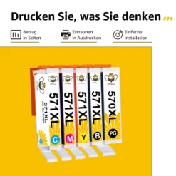 20er Für Canon PGI-570 XL CLI-571 XL Druckerpatronen Kompatibel Canon 570XL 570 XL PIXMA MG5750 7700 7750 5751 5752 5753 TS5050 6050 5055 5052 5000 -Elektronikpunkt 6bf181de1534f4fa6808005dba7e1f2f