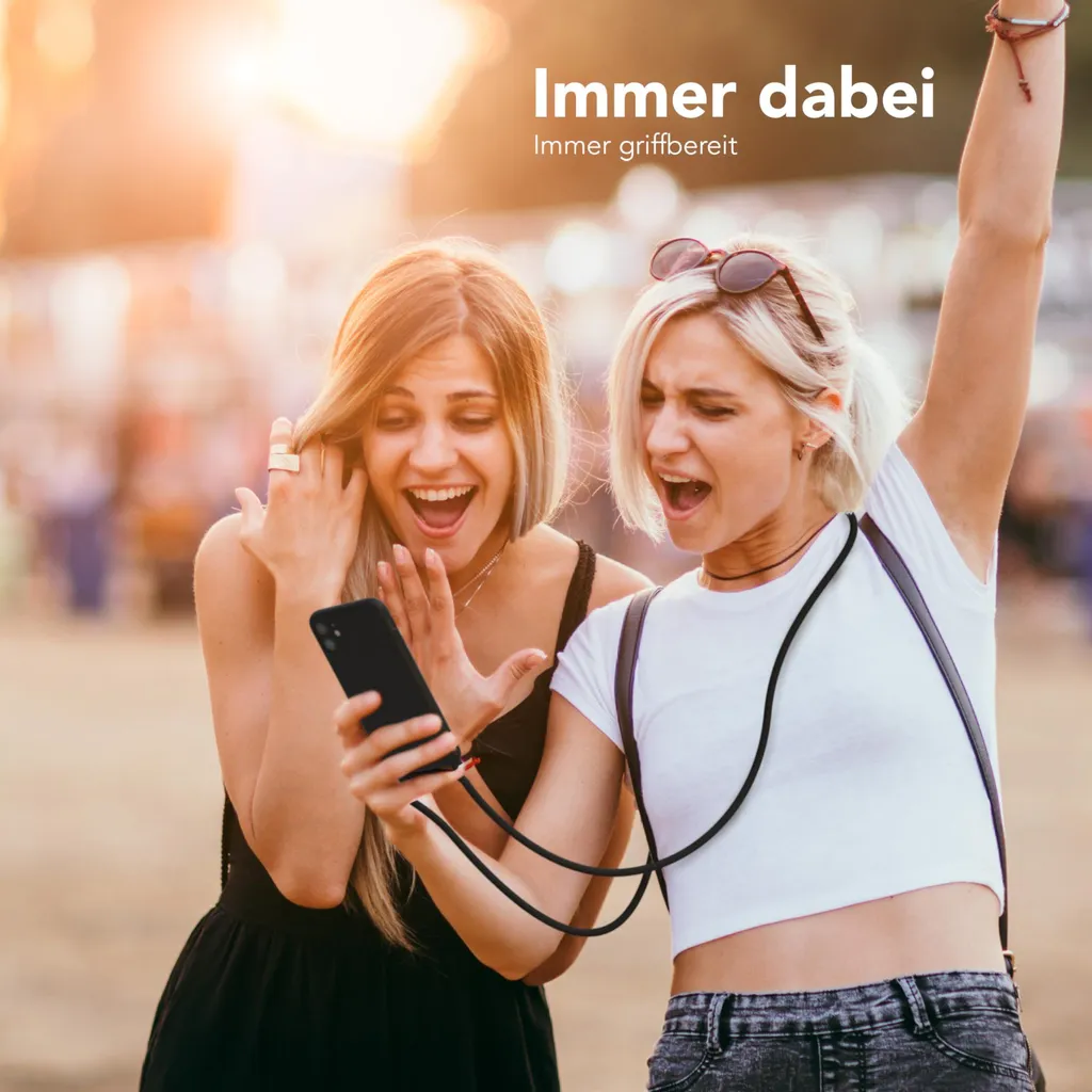 EAZY CASE Premium Silikon Handykette Kompatibel Mit Apple IPhone 11 Handyhülle Mit Umhängeband, Handykordel Mit Schutzhülle, Silikonhülle, Hülle Mit Band, Kette Für Smartphone, Schwarz 5 EAZY CASE Premium Silikon Handykette Kompatibel Mit Apple IPhone 11 Handyhülle Mit Umhängeband, Handykordel Mit Schutzhülle, Silikonhülle, Hülle Mit Band, Kette Für Smartphone, Schwarz – Bild 3