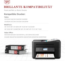 Toner Kingdom Tintenpatrone Kompatible Ersatz Für Epson 129XL T1295 T1291 T1292 T1293 T1294 Für Epson Workforce WF3520 Epson Stylus SX235W SX435W Epson Stylus Office BX305FW BX535WD (10Pack) -Elektronikpunkt 6f27068318dbd08be1492a0b766d86ed