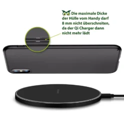 Wireless Charger Qi Ladestation 15W 10W 5W Für Xiaomi 12 Kabelloses Ladegerät, Modell:M04_10W_Schwarz -Elektronikpunkt 70587c81b12e6c975ed381db2222099c