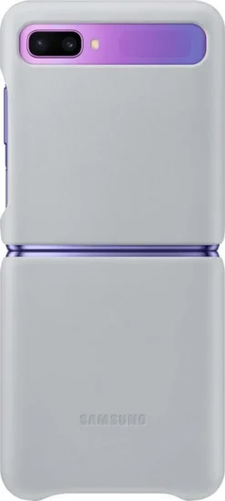 Samsung Leather Cover EF-VF700 Für Galaxy Z Flip, Silver