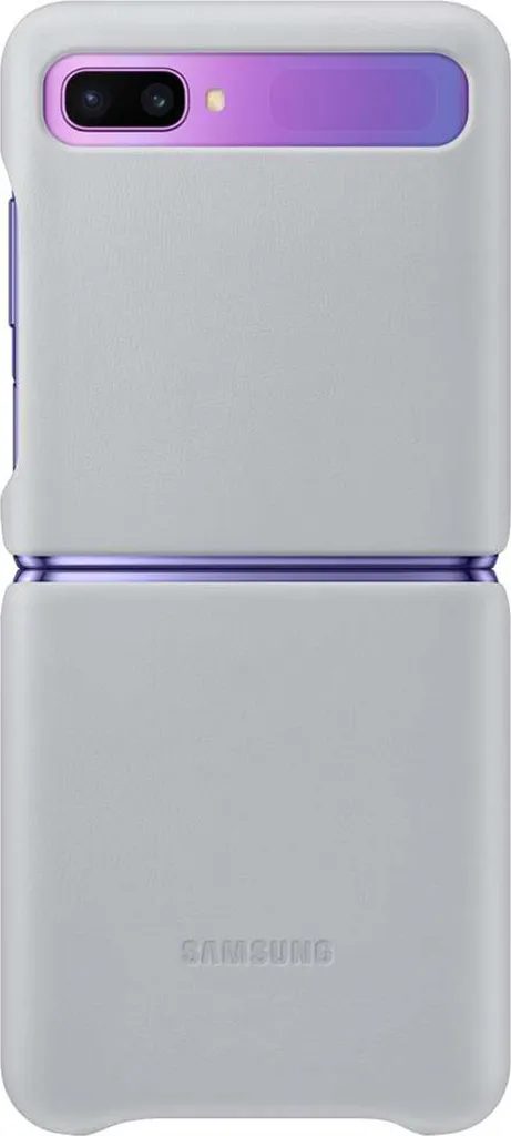 Samsung Leather Cover EF-VF700 Für Galaxy Z Flip, Silver 3 Samsung Leather Cover EF-VF700 Für Galaxy Z Flip, Silver