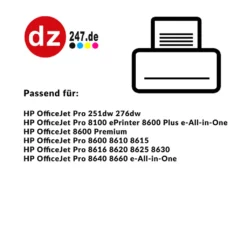 D&C Kompatibel 950 / 951 - 5x Druckerpatrone Passend Für HP 251dw 276dw Pro 8600 8610 8615 8616 8620 8625 8630 8640 8660 - Schwarz,schwarz,cyan,magenta,gelb -Elektronikpunkt 70796c24b0fc85ca6a05f8d1a1686ff8