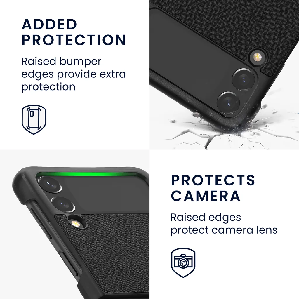 Kwmobile Flip Hardcase Kompatibel Mit Samsung Galaxy Z Flip 3 5G - Hülle Für Foldable Handy - Handyhülle In Schwarz 4 Kwmobile Flip Hardcase Kompatibel Mit Samsung Galaxy Z Flip 3 5G - Hülle Für Foldable Handy - Handyhülle In Schwarz – Bild 2