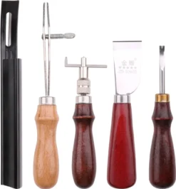 WISFOR 30 Stück Leder Werkzeug Set Leder Handwerk Ledernadeln Lederhobel Nähen Locher Schnitzen Stitching -Elektronikpunkt 7271b9dce2bcf523234557b0c8a2928f