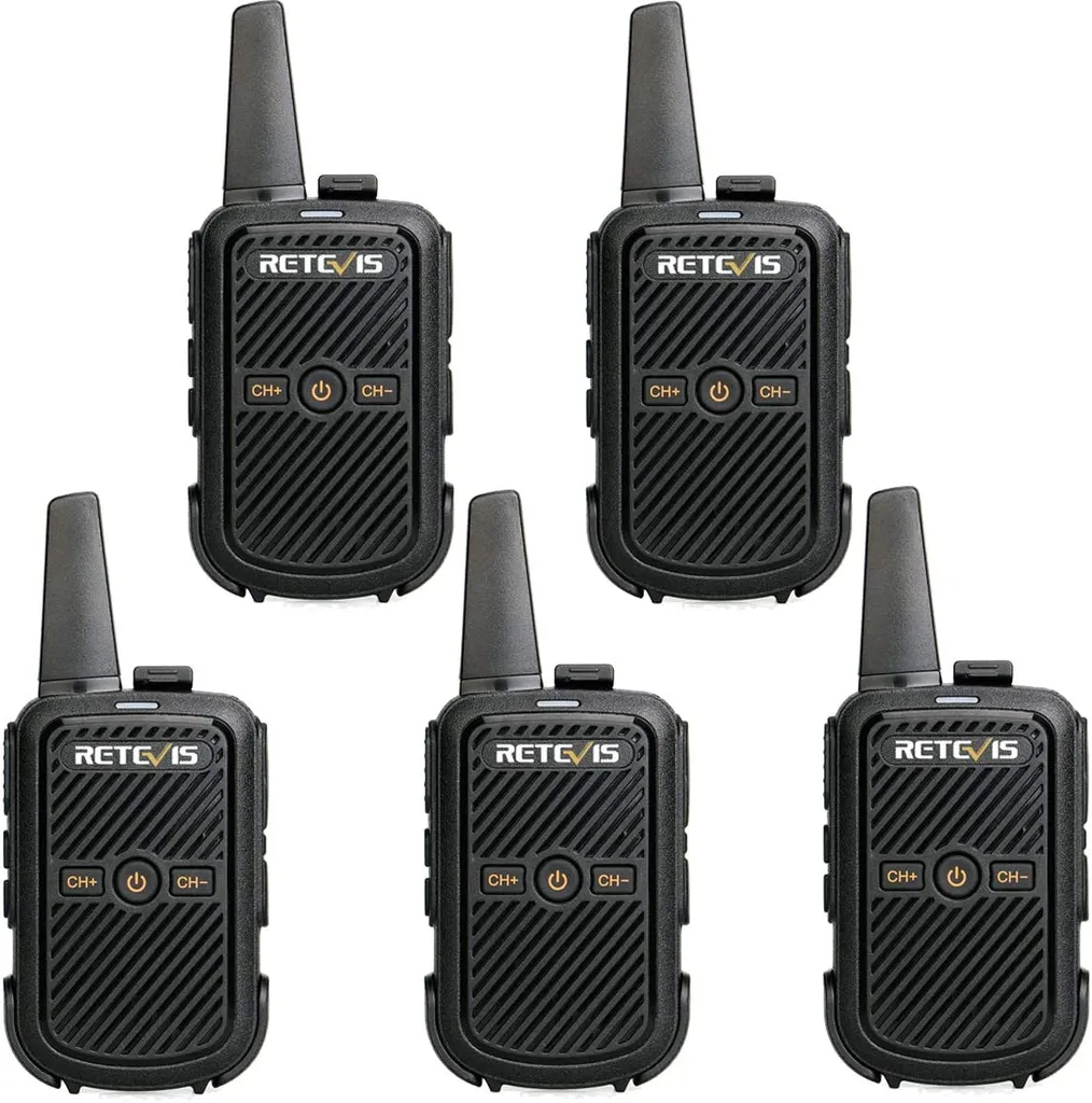 Retevis RT15 Walkie Talkie Mini, 16 CH 50 CTCSS / 208DCS, VOX, Scan, Wiederaufladbare Funkgerät, USB-Ladekabel Und Adapter, Tragbares Funkgeräte Set Für Schule Unternehmen (Schwarz, 5 Stück) 3 Retevis RT15 Walkie Talkie Mini, 16 CH 50 CTCSS / 208DCS, VOX, Scan, Wiederaufladbare Funkgerät, USB-Ladekabel Und Adapter, Tragbares Funkgeräte Set Für Schule Unternehmen (Schwarz, 5 Stück)