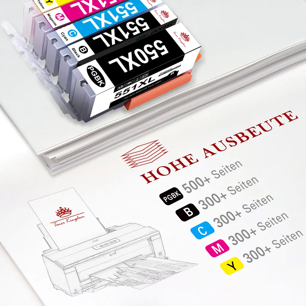 Toner Kingdom 20er XXL Druckerpatronen Für Canon PGI-550 CLI-551 Pixma IP8750 IP7250 IP7200 IX6850 IX6800 MG5400 MG5450 MG5550 MG5600 MG5650 MG6400 MG6450 MG6600 MG6650 MG7500 MG7550 MX925 MX920 MX725 4 Toner Kingdom 20er XXL Druckerpatronen Für Canon PGI-550 CLI-551 Pixma IP8750 IP7250 IP7200 IX6850 IX6800 MG5400 MG5450 MG5550 MG5600 MG5650 MG6400 MG6450 MG6600 MG6650 MG7500 MG7550 MX925 MX920 MX725 – Bild 2
