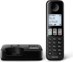 Philips D2551B / 01- Schnurloses DECT-Telefon Mit 1 Mobilteil Mit Anrufbeantworter, 50 Namen / Nummern Und Anrufer-ID - Schwarz -Elektronikpunkt 74d19ec4a1bd6bd6b02c7db430931c8f
