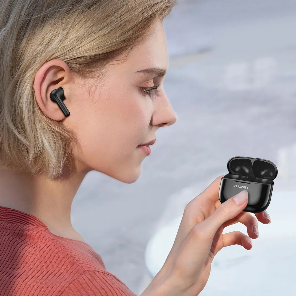 Bluetooth 5.3 Kopfhörer Schnellladen, IPX6 Wasserdicht, Awei – Schwarz 7 Bluetooth 5.3 Kopfhörer Schnellladen, IPX6 Wasserdicht, Awei – Schwarz – Bild 5