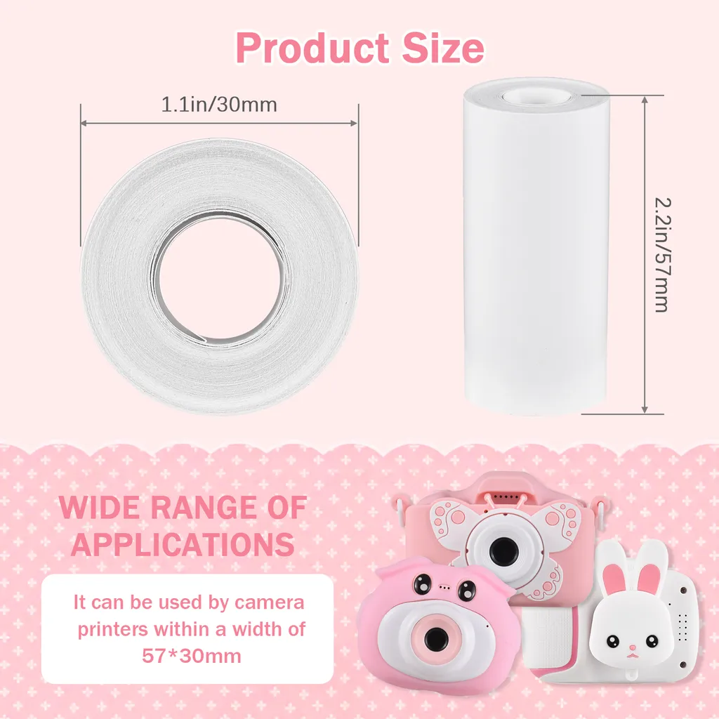Thermopapierrolle 57 X 30 Mm Druckpapier Fuer Etikettendrucker Kinder Sofortbildkamera Nachfuelldruckpapier, Packung Mit 3 Rollen 5 Thermopapierrolle 57 X 30 Mm Druckpapier Fuer Etikettendrucker Kinder Sofortbildkamera Nachfuelldruckpapier, Packung Mit 3 Rollen – Bild 3