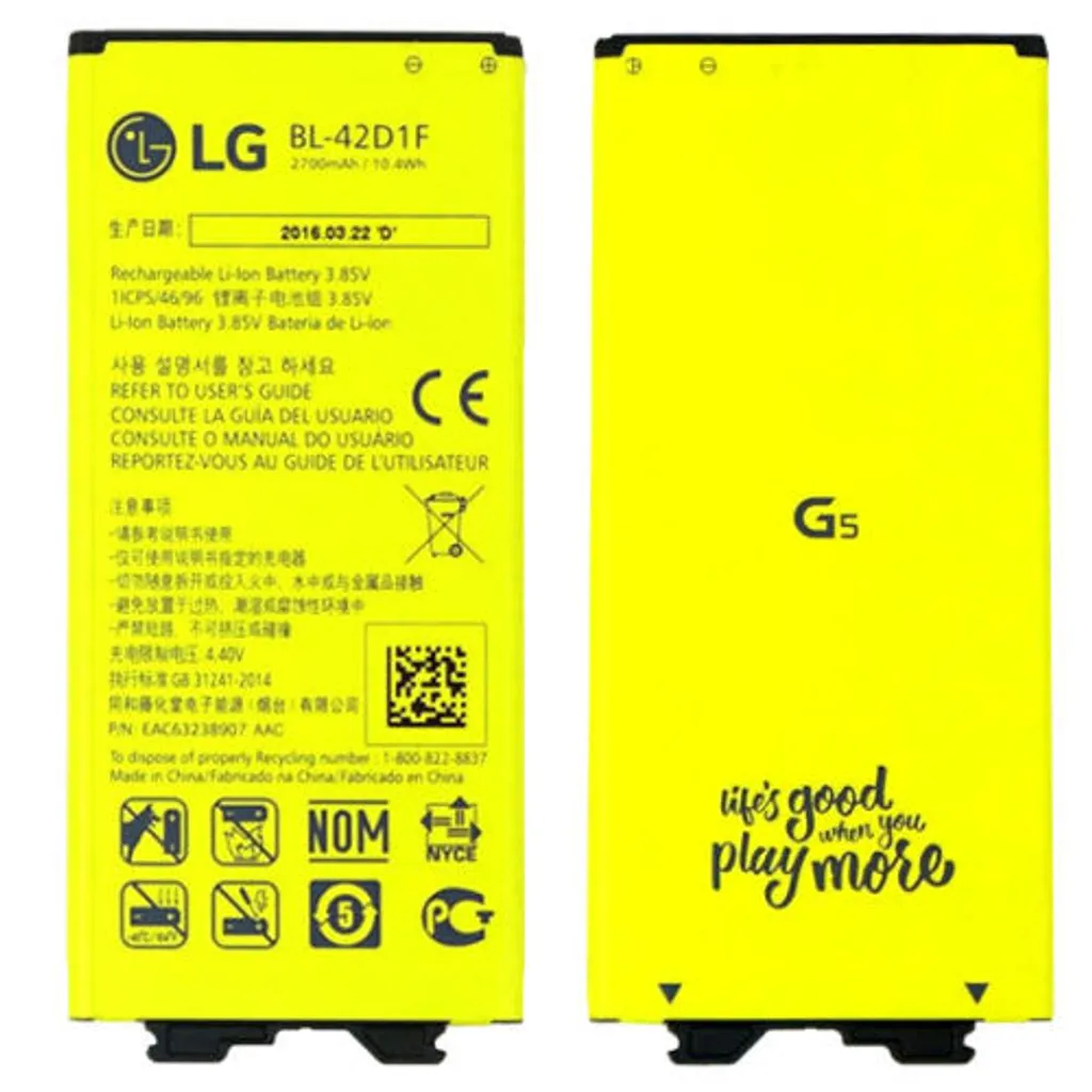 LG Electronics - BL-42D1F - Lithium Ionen Akku - H850 G5, H860N G5 Dual Sim - 2800mAh 8 LG Electronics - BL-42D1F - Lithium Ionen Akku - H850 G5, H860N G5 Dual Sim - 2800mAh – Bild 6