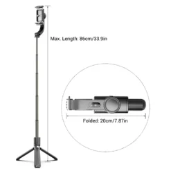 3 In 1 Telefon Gimbal Stabilizer Selfie Stick Stativ 86 Cm 5-teilig Mit Fernausloeser Telefonklemme Smart Drehbar Kompatibel Mit Ios HUAWEI Smartphones -Elektronikpunkt 7a726bbb758c7c11027a34397f903f2c