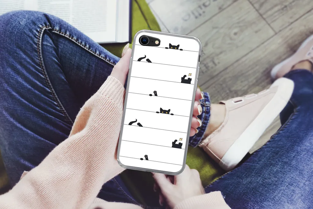 MuchoWow® Handyhülle Schutzhülle Hülle Für IPhone 8 Katze - Muster - Maus - Jungen - Mädchen - Kinder - Kinder Silikon Softcase Handy Hülle - Schutzhaube 5 MuchoWow® Handyhülle Schutzhülle Hülle Für IPhone 8 Katze - Muster - Maus - Jungen - Mädchen - Kinder - Kinder Silikon Softcase Handy Hülle - Schutzhaube – Bild 3