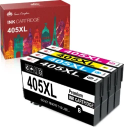 4er Für Epson 405XL 405 XL Multipack Kompatible 405XL Druckerpatronen Für Epson Workforce Pro WF-4830DTWF WF-4825 DTWF WF-3820 DTWF WF-3825 DTWF (1 Schwarz 1 Cyan 1 Magenta 1 Gelb)