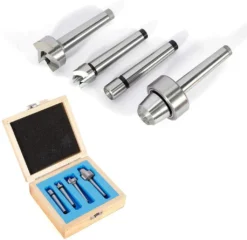 4 Stück Mitlaufende Körnerspitze Zentrierspitze Rollkörner MT1 MK1 Spezial Mitnehmer Set Lathe Center Set Drechsel Zubehör Für Holz- Und Metalldrehmaschinen (Mit Kiste)
