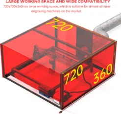 SCULPFUN Graviermaschinen Staubdichte Schutzbox 720 X 720 X 360 Mm Rauchabzug Mit Leistungsstarkem Saugventilator Ganzmetallstruktur PVC-Gehaeuse Einfach Zu Installieren -Elektronikpunkt 7f715f5f00bcd32ec50e68c9776e46c6