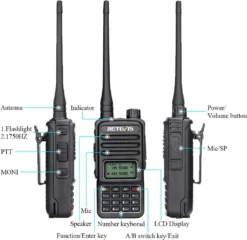Retevis RT85 Walkie Talkie Dualband, 2m / 70cm Funkgeräte Mit Großer Reichweite, 200 Kanäle DTMF FM Radio, 1400mAh Wiederaufladbare Radio Amateur Mit Notfallalarm Für Sicherheit, Baustelle (Schwarz, 2 Stück) 11 Retevis RT85 Walkie Talkie Dualband, 2m / 70cm Funkgeräte Mit Großer Reichweite, 200 Kanäle DTMF FM Radio, 1400mAh Wiederaufladbare Radio Amateur Mit Notfallalarm Für Sicherheit, Baustelle (Schwarz, 2 Stück) -Elektronikpunkt 7f7f408918fb7a101e6899a58d8f0246