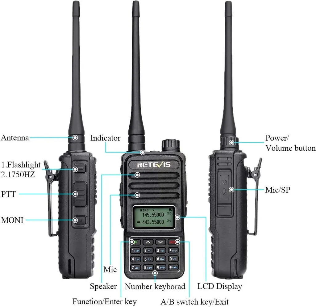 Retevis RT85 Walkie Talkie Dualband, 2m / 70cm Funkgeräte Mit Großer Reichweite, 200 Kanäle DTMF FM Radio, 1400mAh Wiederaufladbare Radio Amateur Mit Notfallalarm Für Sicherheit, Baustelle (Schwarz, 2 Stück) 4 Retevis RT85 Walkie Talkie Dualband, 2m / 70cm Funkgeräte Mit Großer Reichweite, 200 Kanäle DTMF FM Radio, 1400mAh Wiederaufladbare Radio Amateur Mit Notfallalarm Für Sicherheit, Baustelle (Schwarz, 2 Stück) – Bild 2