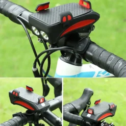 Fahrrad Handyhalterung Mit LED Lampe Universal Bike Halterung Smartphone Lenker Halter Für Handy Smartphone 360° Drehbar Schwarz Motorrad Scooter IPhone Samsung Retoo -Elektronikpunkt 7ff4451b5e0dcf90c8d379ac2e9051ed