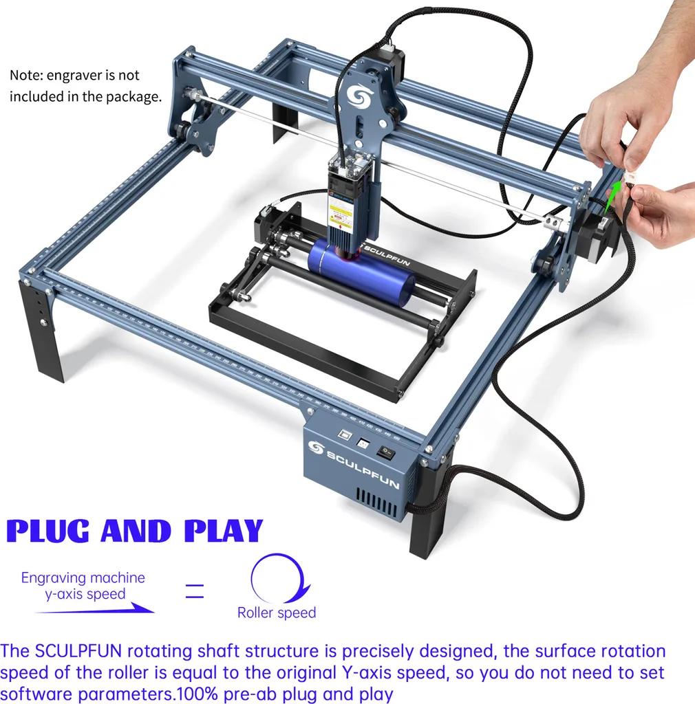 SCULPFUN 30L/Min Air Assist System+SCUL PFUN Walze Roller Set+Wabenarbeitstisch Stahlplatte 400 X 400 Mm SCULP FUN 10 SCULPFUN 30L/Min Air Assist System+SCUL PFUN Walze Roller Set+Wabenarbeitstisch Stahlplatte 400 X 400 Mm SCULP FUN – Bild 8
