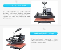 Crenex 30x38cm Hitzepresse Heißpresse T-Shirtpresse Transferpresse Textilpresse 17 Crenex 30x38cm Hitzepresse Heißpresse T-Shirtpresse Transferpresse Textilpresse -Elektronikpunkt 82fd68e9b0df94b947cb143589fa7962