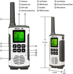Retevis RT45 Walkie Talkie 4er Set, Funkgeräte Mit 16 Kanäle, Mit Wiederaufladbare AA-Batterie USB-Ladekabel, Vox Taschenlampe, Geschenke Für Jungen Mädchen (4er) -Elektronikpunkt 8536bd8699c5342d38b914fe825f9327