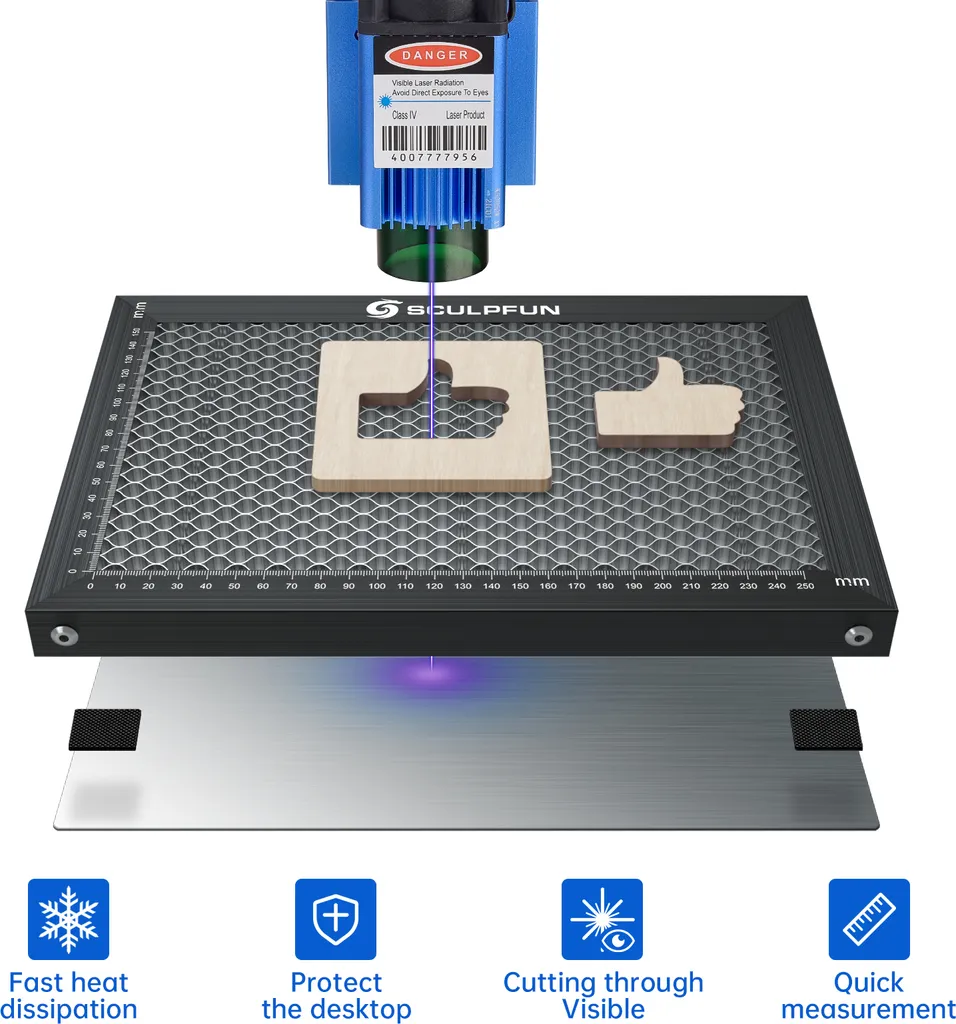 SCULPFUN Air Assist System+SCUL PFUN Walze Roller Set+Wabenarbeitstisch Stahlplatte 300x200mm SCULP FUN 19 SCULPFUN Air Assist System+SCUL PFUN Walze Roller Set+Wabenarbeitstisch Stahlplatte 300x200mm SCULP FUN – Bild 17