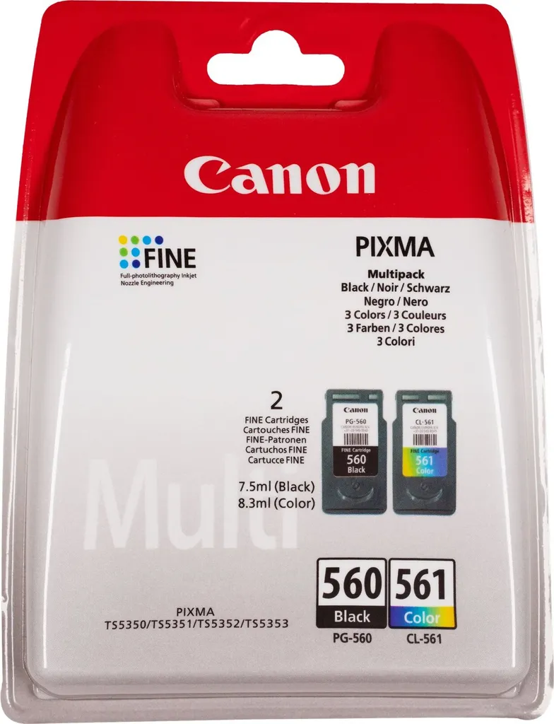 Canon® Canon PG-560 / CL-561 Multipack - 2er-Pack - Schwarz, Farbe (Cyan, Magenta, Gelb) Canon 3 Canon® Canon PG-560 / CL-561 Multipack - 2er-Pack - Schwarz, Farbe (Cyan, Magenta, Gelb) Canon