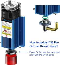 SCULPFUN Air Assist Nozzle Kit Mit 30L/Min Luftunterstützung, Für S9 90W SCULPFUN Graviermaschinen,5W Optischer Leistung Gravier Maschine -Elektronikpunkt 88c304cbe1211cca53f7ba349a02a629