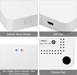 Tuya ZigBee Gateway Hub Intelligenter ZigBee Central Hub WLAN Smart Home Bridge Drahtlose Fernbedienung Verbindung Mehrerer Geraete Bis Zu 60 Smart Devices Kompatibel Mit Alexa Google Assistant -Elektronikpunkt 8f8e321a33435d0adc0ab762d214d00a
