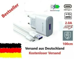 Schnellladegerät Lade Adapter Netzteil Mit Handykabel Ladekabel USB Type-C Samsung Galaxy Huawei Xiaomi Sony LG OnePlus HTC Google