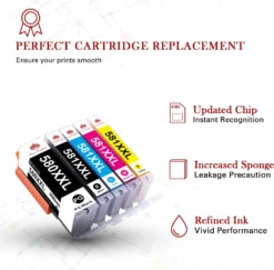 PGI-580 CLI-581 XL Druckerpatronen Für Canon TS6150 TS6151 TS6250 TS6251 TS6350 TS6351 TS705 TR7550 TS8150 TS8151 TS8152 TS8250 TS8251 TS8252 TS8350 (15er-Pack) -Elektronikpunkt 918969f48e1350a9096ed037b457b5f7 1