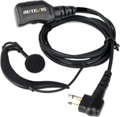 Retevis R111 Funkgerät Headset 2 Pin G Form Ohrhörer Einstellbare Lautstärke Kopfhörer Kompatibel Mit Minland G15/G18 Motorola DP1400 CP040 GP2000 HYT TC-500 TC-600 Walkie Talkies (1 STK.)