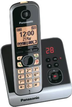 Panasonic KX-TG6721GB Schnurlostelefon Mit Anrufbeantworter, Farbe: Schwarz/Silber -Elektronikpunkt 936197e543c252d118f520e277f3dd4e